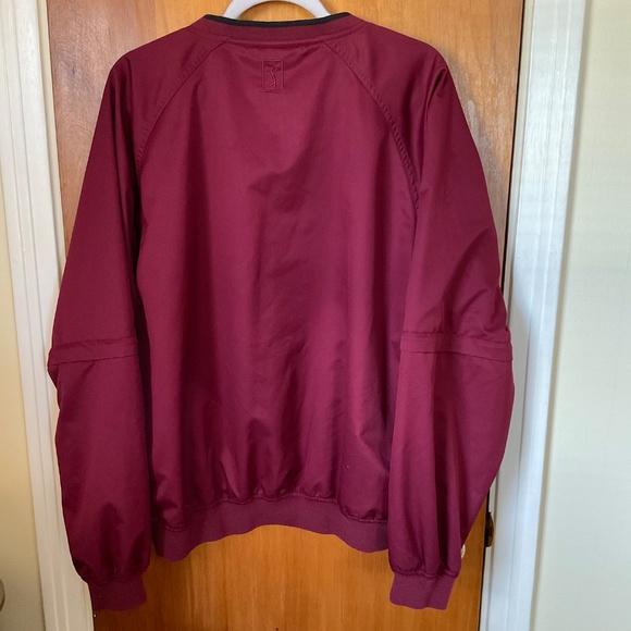 PGA Tour Mens Sz L Golf Pullover Maroon Long Sleeve V-Neck Zip Off Sleeve - Picture 4 of 13